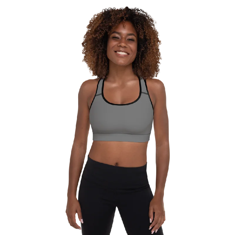 Blush Snap-On Sports Bra for Style -Solid Grey Womens Padded Sports Bra