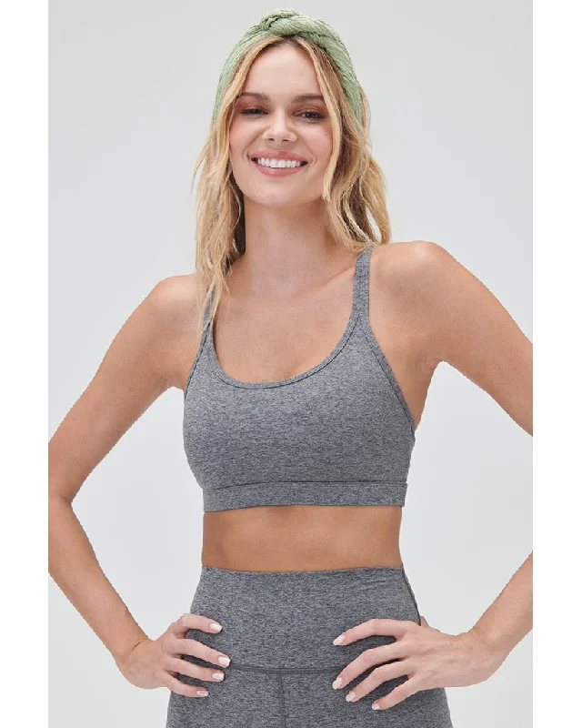 Quick Pulse Sports Bra for Sweat -Spiritual Gangster Vibra Tech Heather Racer Back Bra - SU33676013 - Womens - Heather Grey