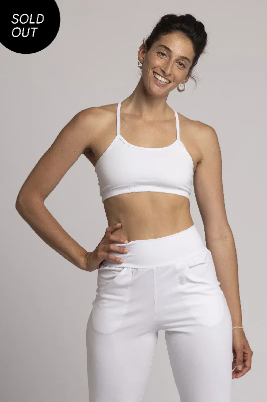 Navy Comfort Sports Bra for Style -Organic Cotton Criss Cross Bra