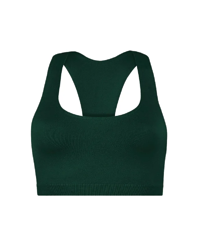 Graphite Blush Sports Bra for Weights -ELATED Bra Top | Dark Green