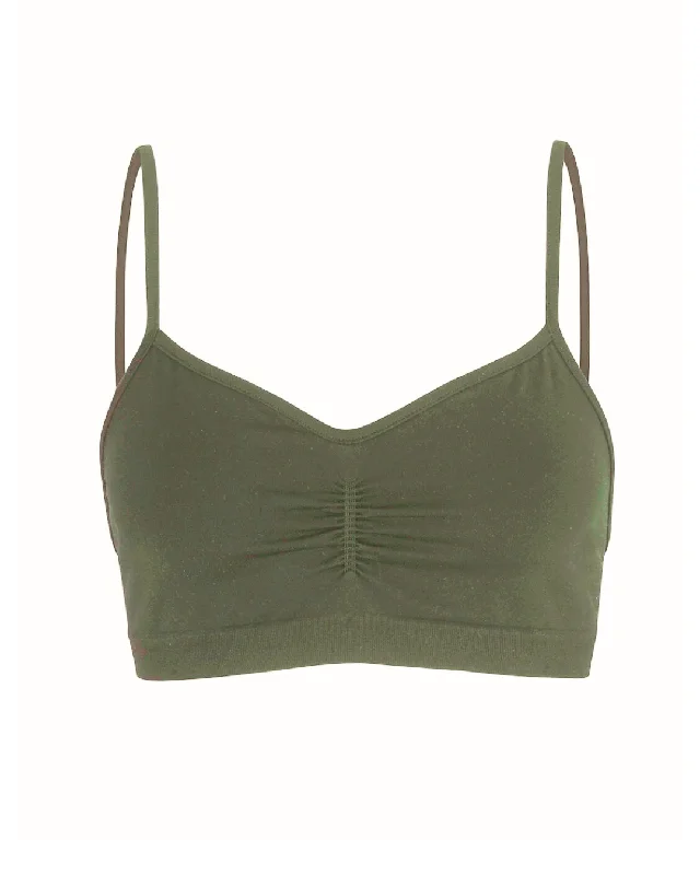 Navy Zen Sports Bra for Training -POISE Bra Top | Olive