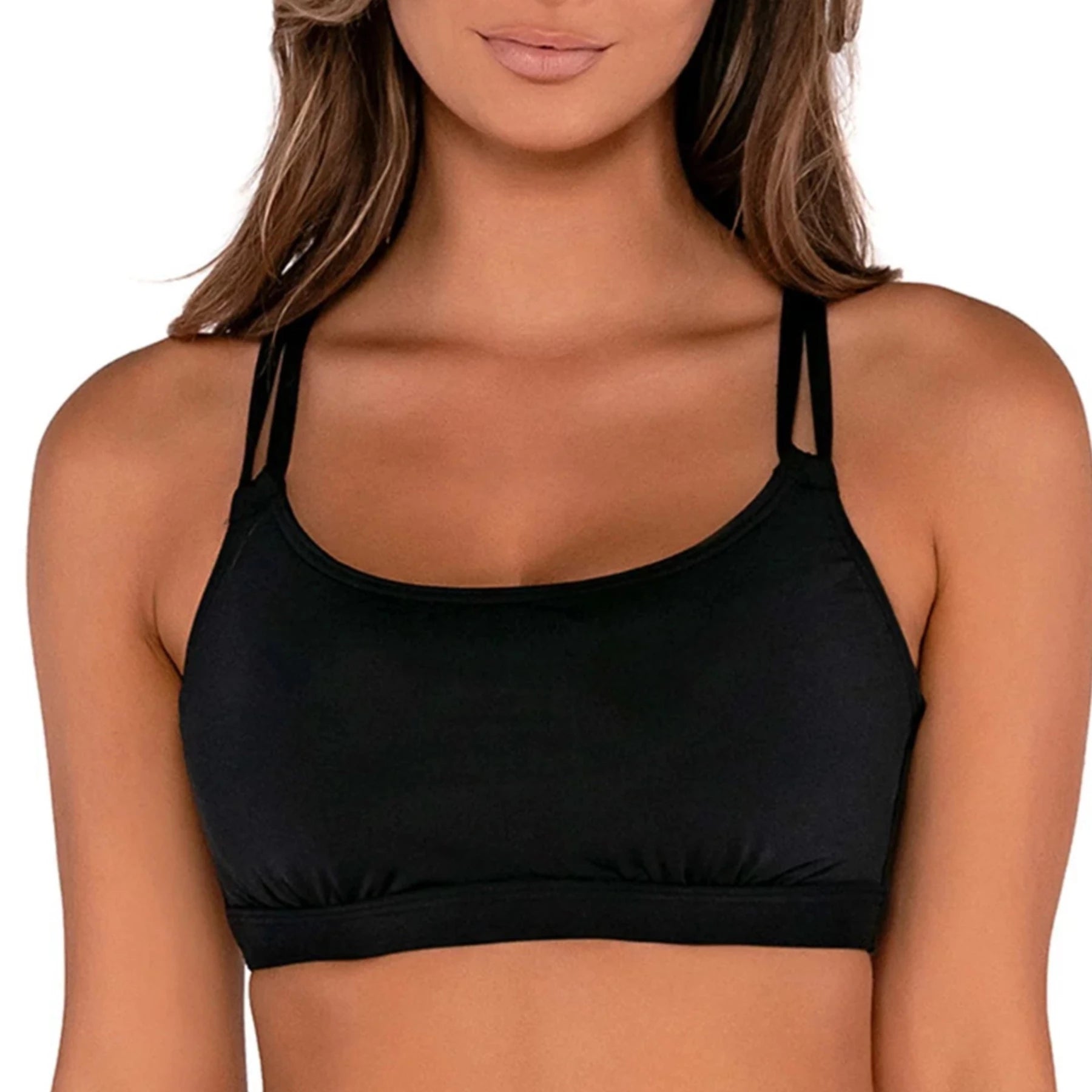 Emerald Plum Sports Bra for Hold -Taylor Bralette 56EFGH - Black