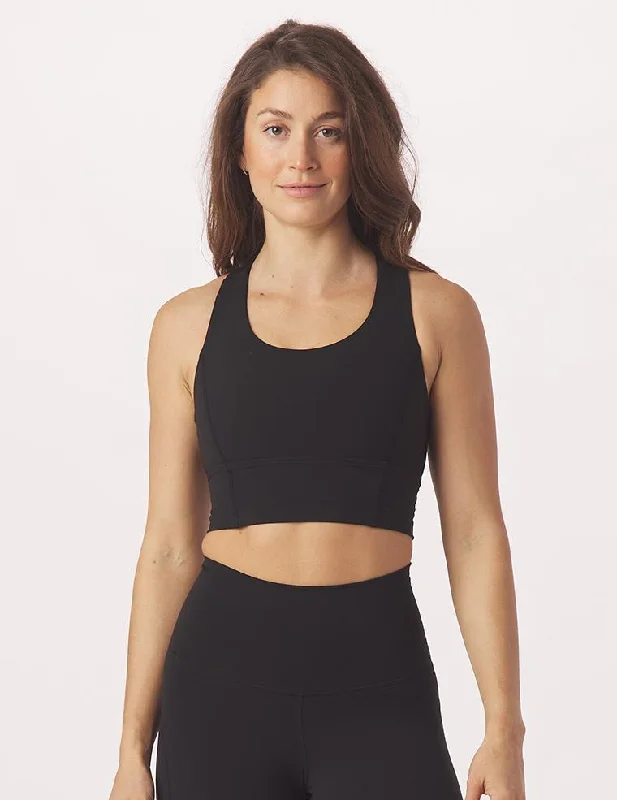 Turquoise Peak Sports Bra for Air -One Crop Bra: Black