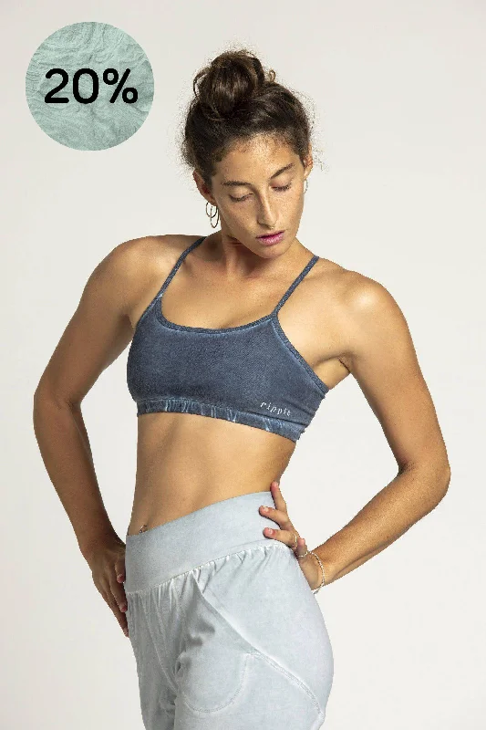 Citron Violet Sports Bra for Ease -Stonewash Criss Cross Bra