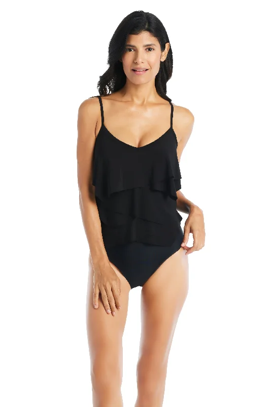 Chic-fit swimwear -Beyond Control Geometric Overlay One Piece