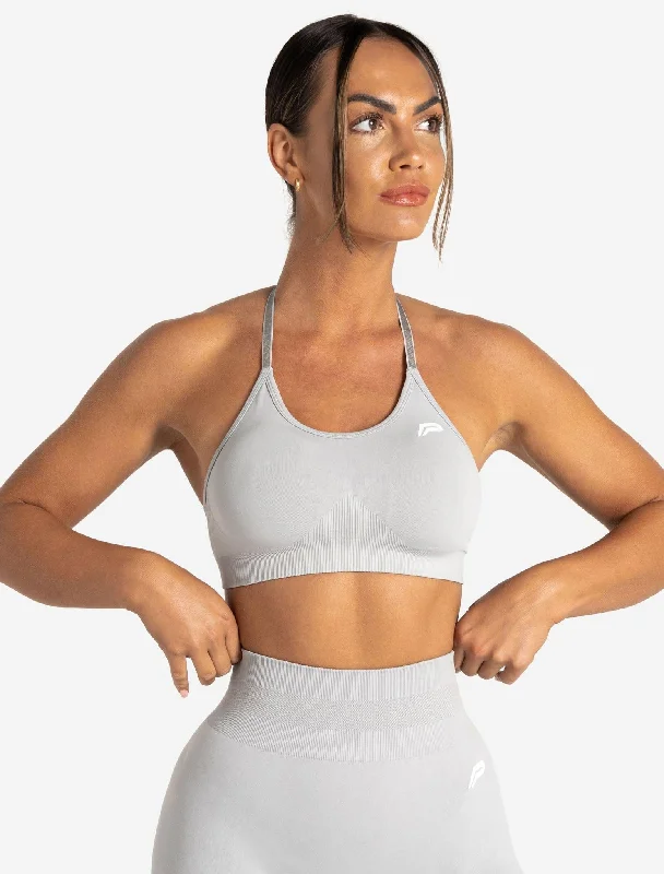 Plum Ridge Sports Bra for Pattern -Scrunch Seamless Sports Bra - Grey