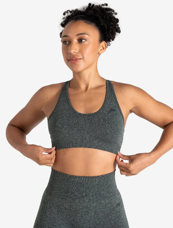 Pine Neon Sports Bra for Smoothness -Form Seamless Sports Bra - Green Marl