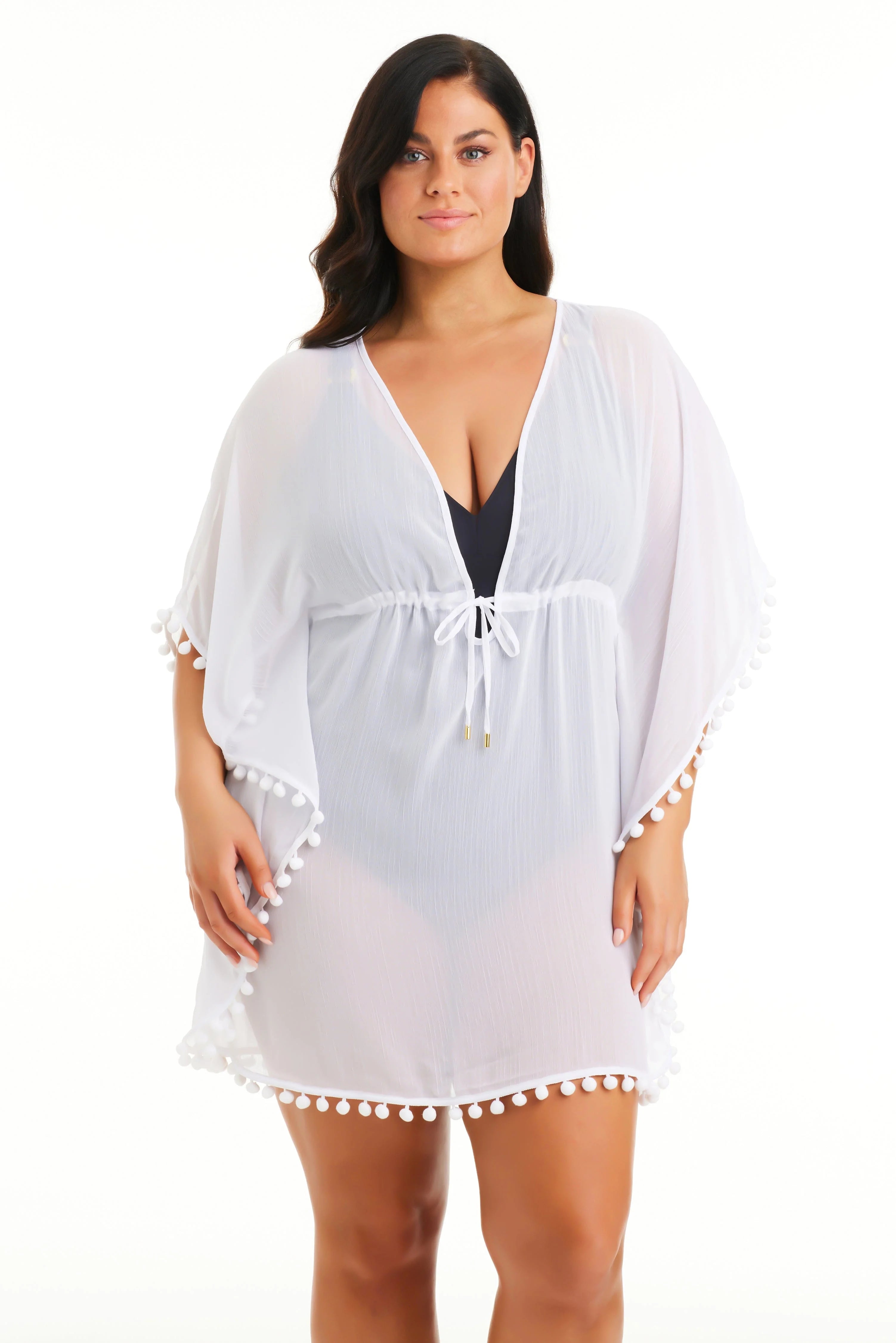 Sport-fit swimwear -Bleu Rod Beattie Plus Gypset White Caftan Cover Up