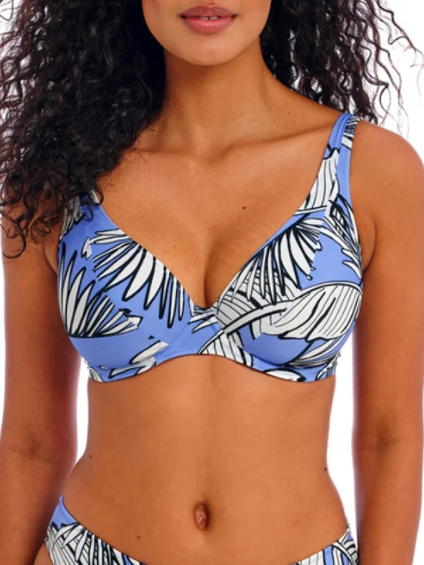 Aqua-core swimwear -Mali Beach High Apex Bikini Top - Cornflower