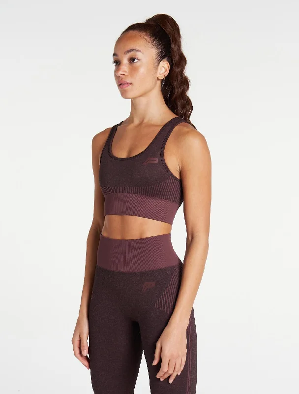 Soft Glide Sports Bra for Casual -ADAPT Seamless Sports Bra - Black Cherry