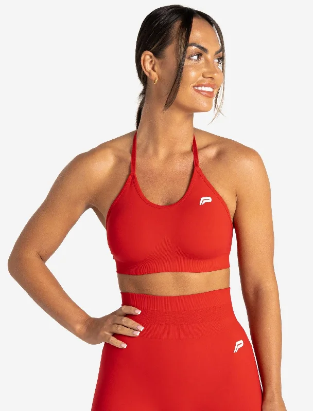 Violet Clean Sports Bra for Rest -Scrunch Seamless Sports Bra - Candy Red