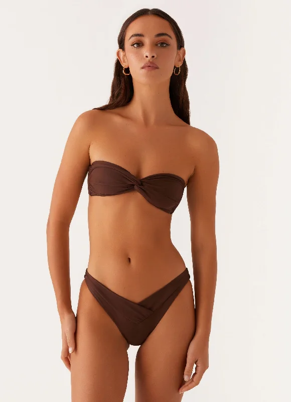 Dry-fit swimwear -Delta Bikini Bottoms - Brown