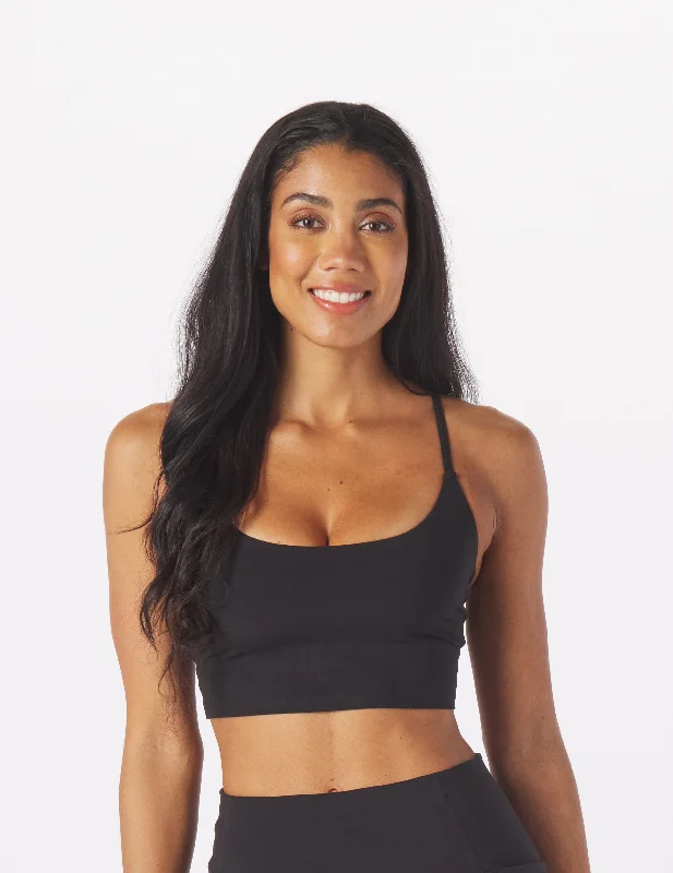 Coral Turquoise Sports Bra for Light Wear -Pure Bra: Black