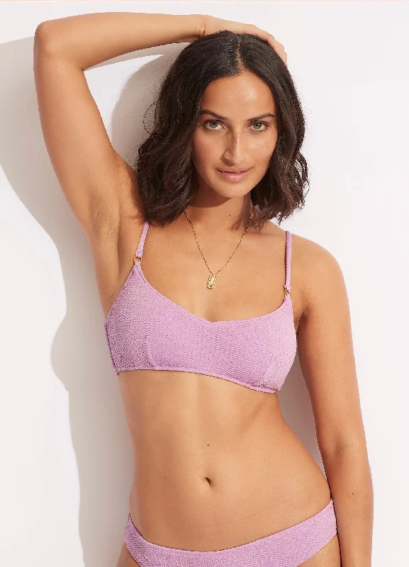 Turquoise Titan Sports Bra for Cycling -Sea Dive Bralette - Lilac