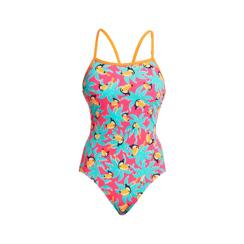 Strap-fit swimwear -Toucan Tango | Ladies Eco Single Strap One Piece