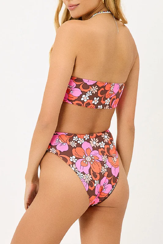 Blue core swimwear -Jenna High Waist Floral Bikini Bottom - Tropics