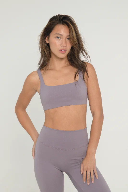 Graphite Bold Sports Bra for Lifting -Square Bra - Lavender