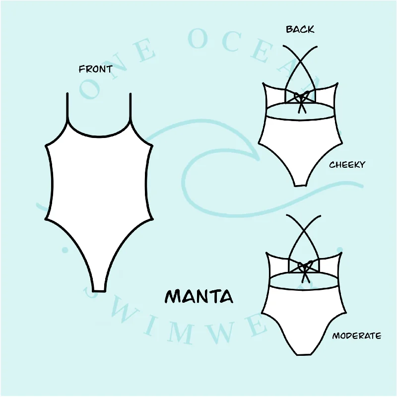 Blue fit swimwear -Manta Ray Reversible One Piece