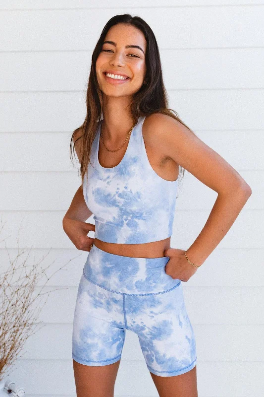 Citron Free Sports Top for Minimal -Blue Tie Dye Tawaiis Crop