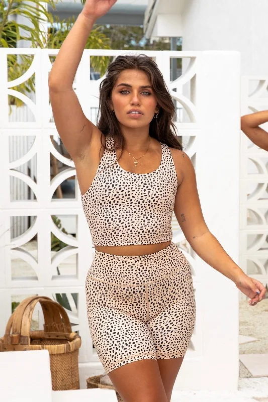 Emerald Plus Sports Top for Curves -Cheetah Tawaiis Crop