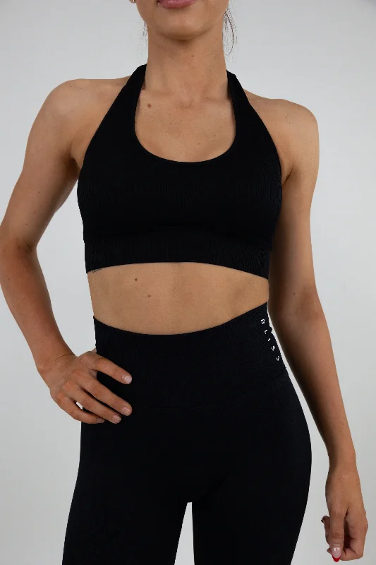 Coral Soft Sports Top for Runs -Chelsy Crop - Midnight