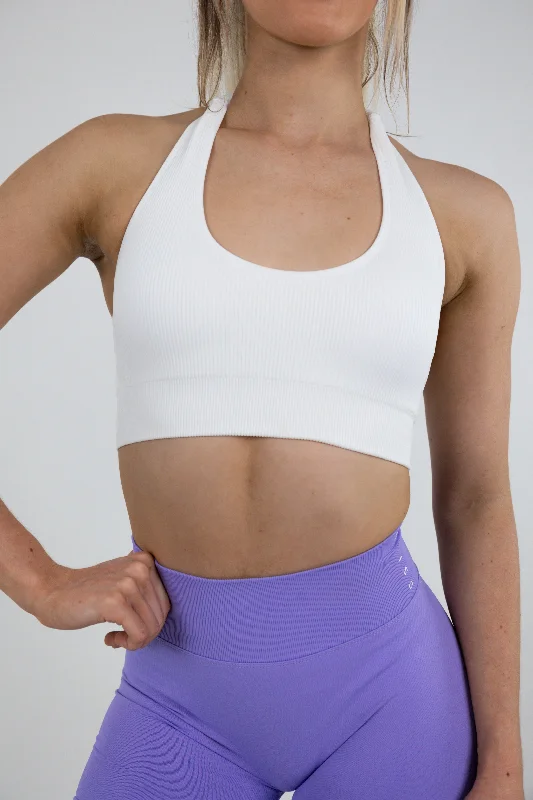 Violet Slim Sports Top for Teens -Chelsy Crop - White