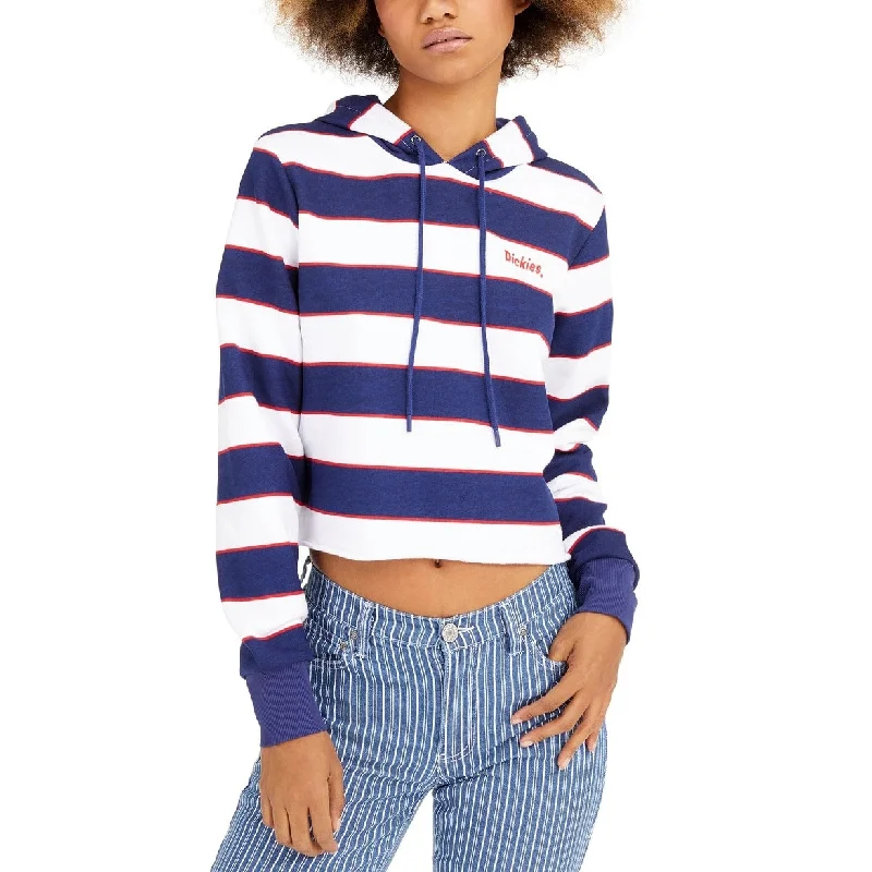 Violet Slim Sports Top for Design -Dickies Junior's Striped Logo Cropped Hoodie Red overflw Size X-Small