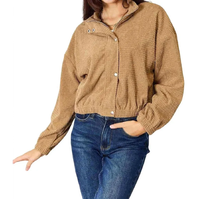 Slip Layer Sports Top for Convenience -Double Take - Cozy Chic Long Sleeve Jacket