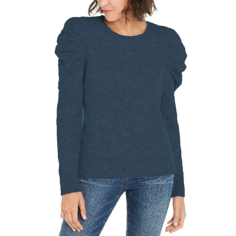 Navy Multi-Flow Sports Top for Durability -INC International Concepts Women's Puff-Sleeve Sweater Navy Size X-Large