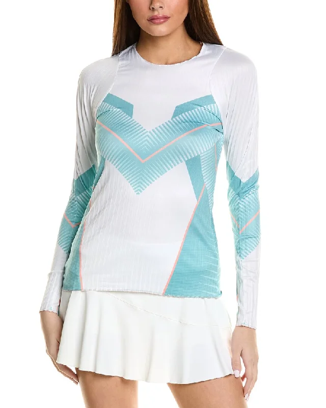 Turquoise Trail Sports Top for Air -K-Swiss Pleated Crew Top