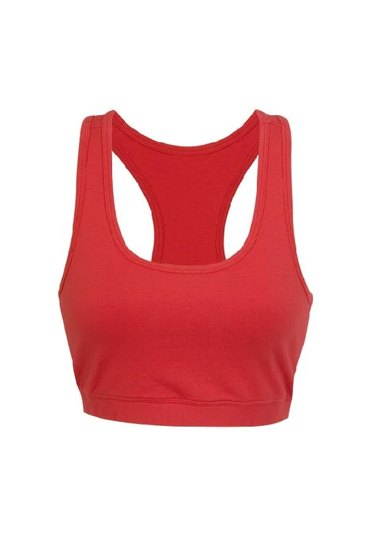 Navy Pine Sports Top for Luxury -Ladies Gym Y-Back Crop Top - Red