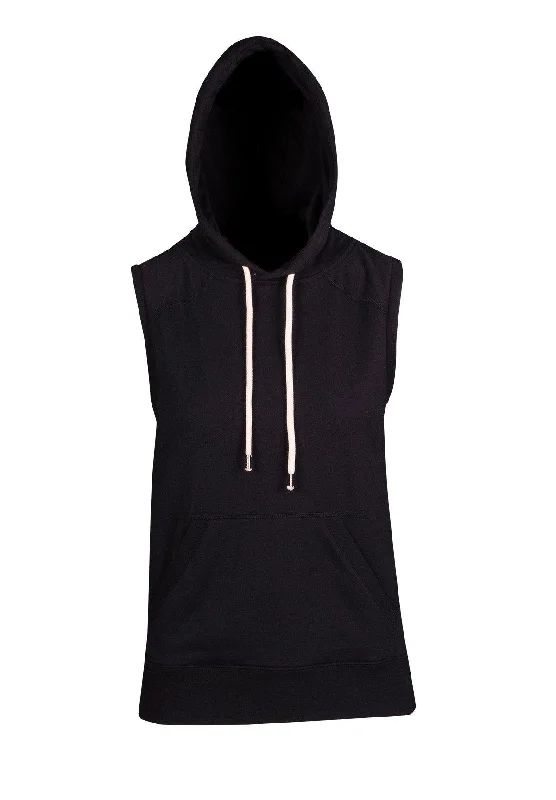 Citron Lite Sports Top for Look -Ladies Heather Sleeveless Hoodie - Black