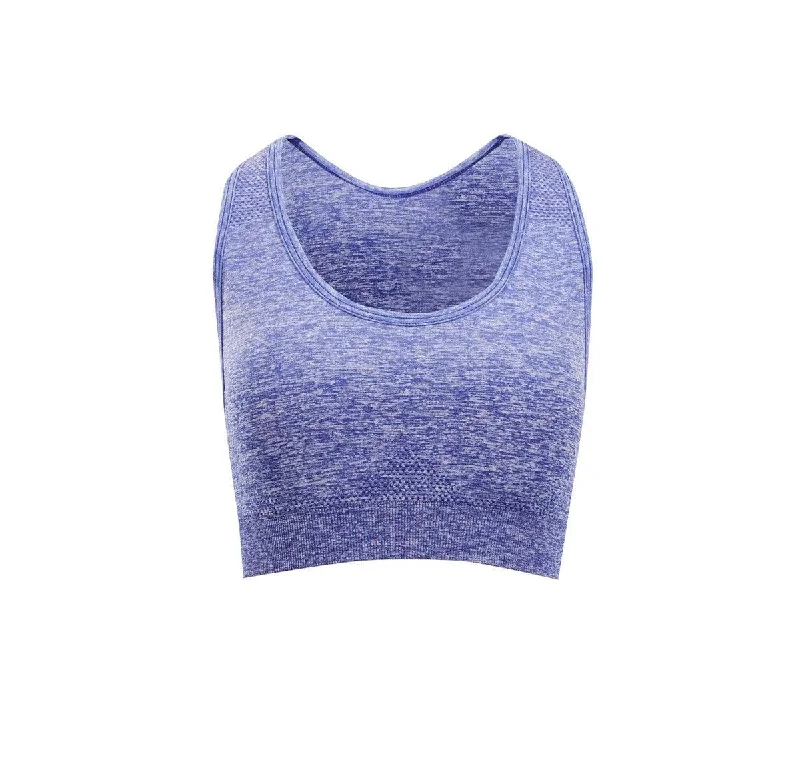 Coral Turquoise Sports Top for Versatility -Ladies Seamless Crop Top - Blue Marle