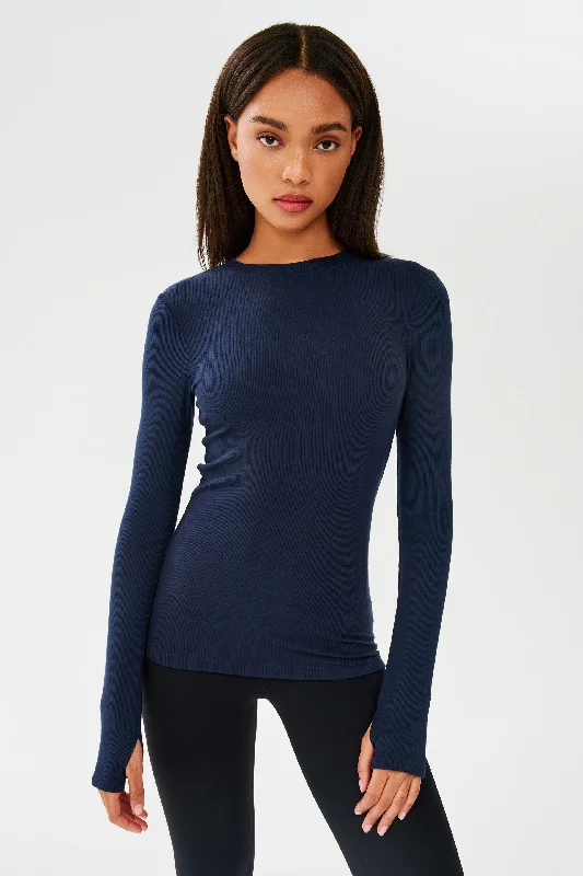 Trail Coral Sports Top for Trails -Louise Rib Long Sleeve