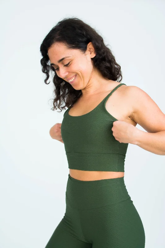 Turquoise Breeze Sports Top for Young -Olive Navuna Crop Top