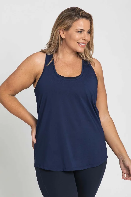 Pine Titan Sports Top for Dance -Pace Performance Singlet - Navy