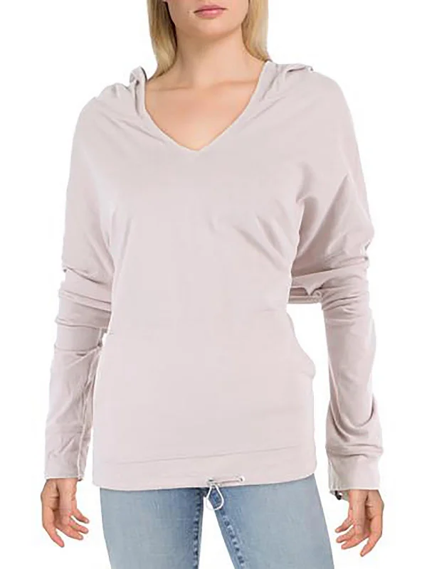 Turquoise Coral Sports Top for Activity -Plus Womens Cotton Drop Shoulder Pullover Top