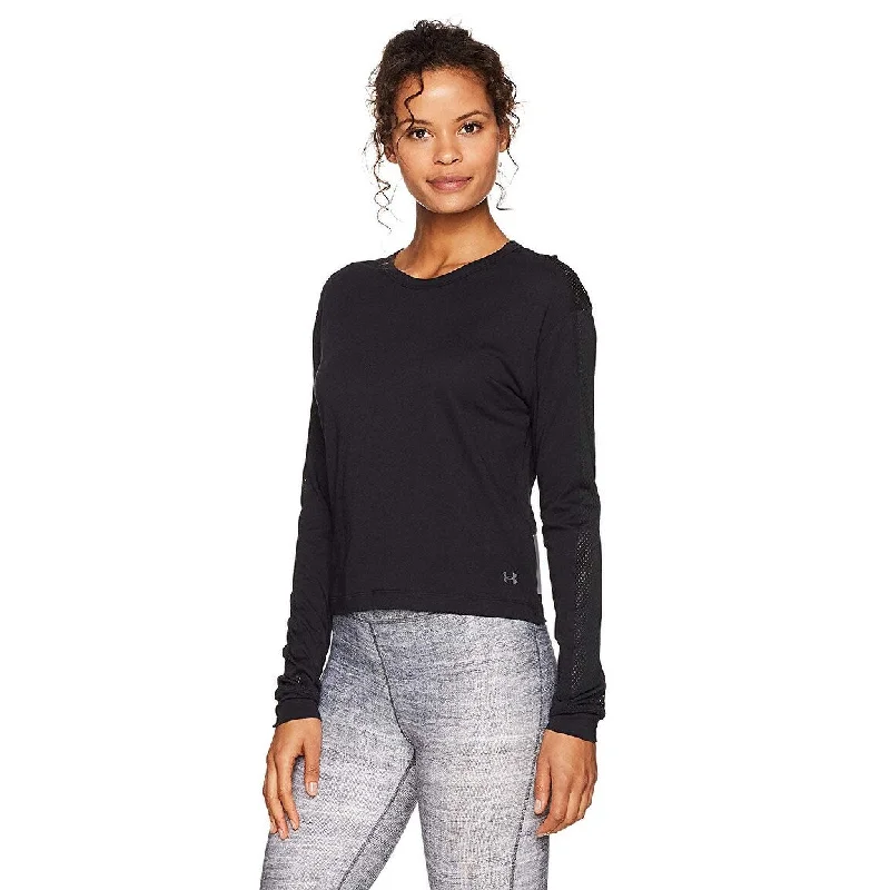 Citron Violet Sports Top for Lounge -Under Armour Women's Favorite Mesh Graphic Long Sleeve Top Black Graphite Size Extra Large - X-Large