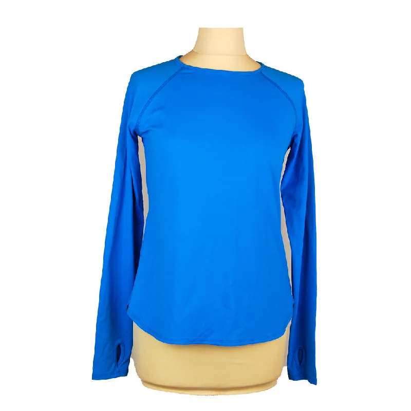 Cool Navy Sports Top for HIIT -ZAAZEE Ava Long Sleeved Top-Sky Blue